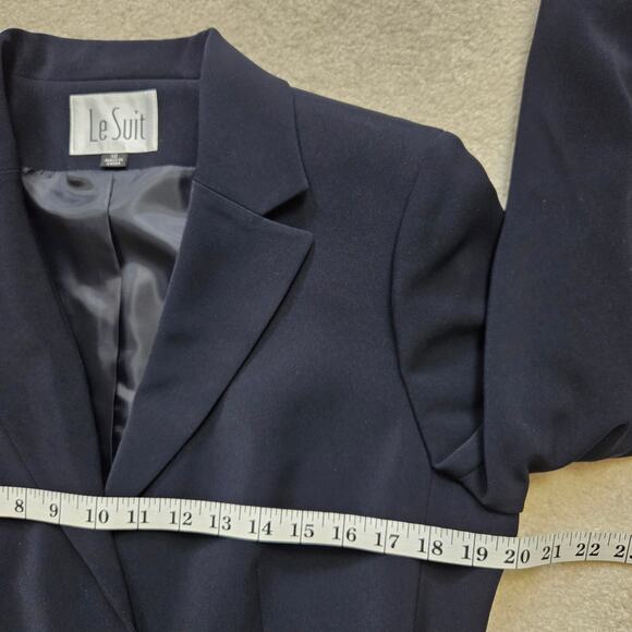 NWT LeSuit 2 Pc 10 Pleated Pants 2 Button Single Breasted Jacket Lined Dark Navy - Picture 9 of 16